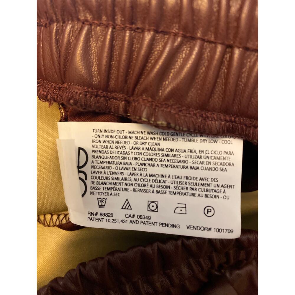 Brand New Nine West Women's Small Burgundy Purple Faux Leather Jogger Pants - Picture 6 of 6